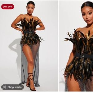 Fashion Nova Luxe feather dress